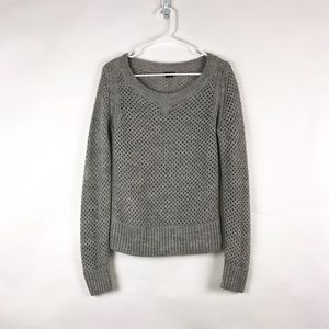 Club Monaco Grey Crochet Wool Blend Sweater Medium